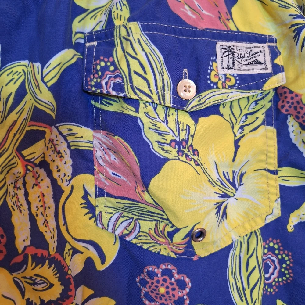 Polo Ralph Lauren Mens L Printed 6” Swim Shorts Trunks(Lining Removed) Tropical‎
